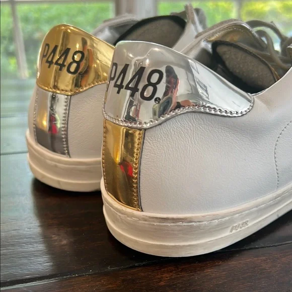 P448 White Sneakers with Metallic Accents - Picture 6 of 11